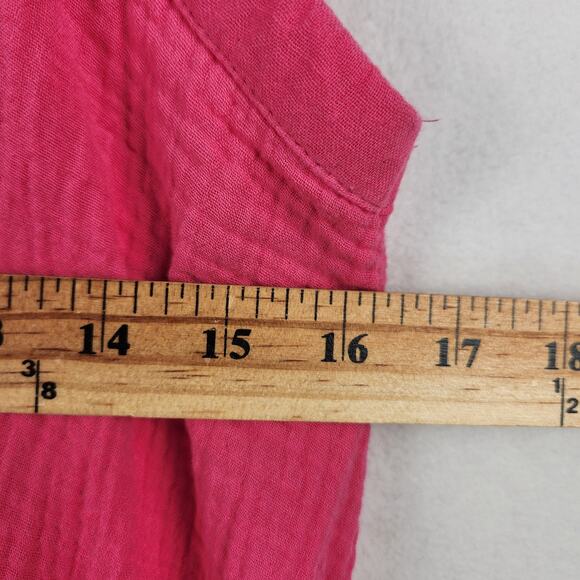 Laurel Grey Dress Women’s SZ M Pink Button Front Tie Waist Tiered Cotton EUC - Picture 15 of 16